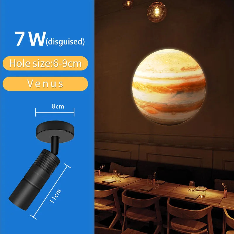 lampe projection lune moderne éclairage blanc gris éclairage intérieur plafonnier led opacité chambre salon