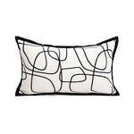 housse coussin décorative carrée motif noir blanc moderne canapé salon maison