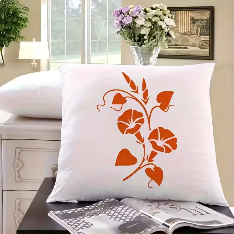 stencils floraux réutilisables 14.8x21cm blanc marron violet jaune scrapbooking artisanat decoration interieur