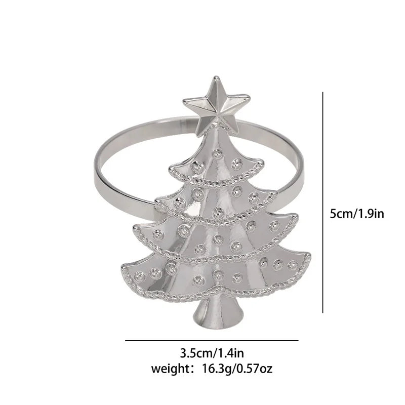 anneaux serviette arbre noël vert doré argenté décoration table festive métal respectueux environnement noël