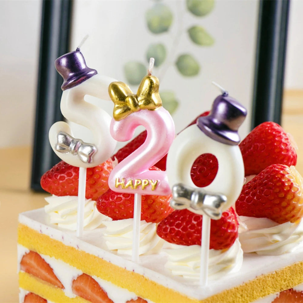 bougies chiffres blanc violet argent décoratives festives tringles numérotées cire soja sans flamme