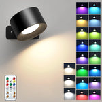 Applique murale LED rechargeable 19 couleurs noir