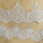 dentelle blanche fleurs franges broderie fine tissu polyester opaque mariage décoration textile