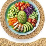 assiettes tressées rustiques naturelles servir plats automnaux 30cm diamètre decoration rustique nature