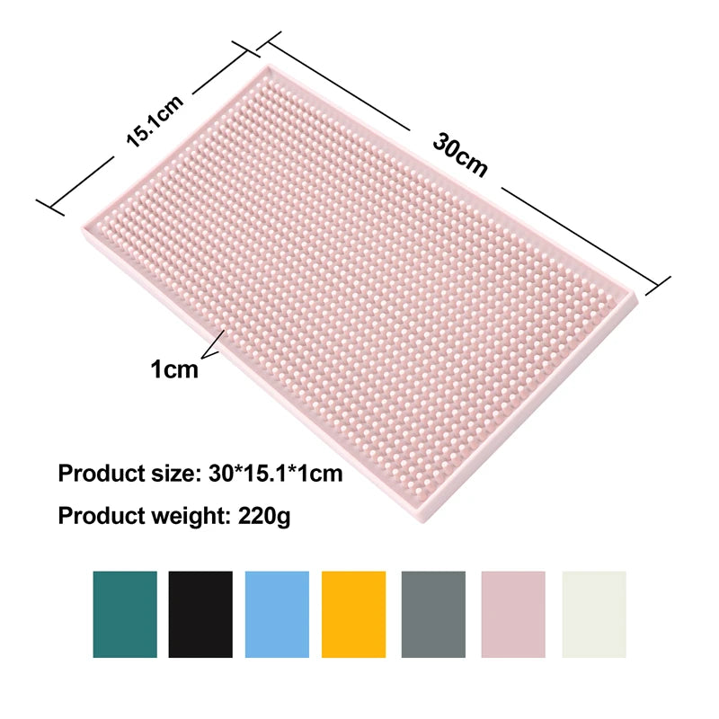 tapis bar silicone perforé moderne noir gris rose blanc perforations respectueux environnement