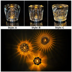 lampe table led cristal transparent moderne rechargeable usb adjustable lumière chambre coucher