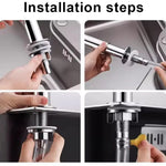 distributeur savon mains cuisine noir argenté moderne fixations vis support grille tailles