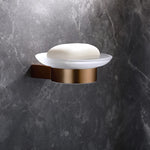 ensemble accessoires salle bain moderne or rose porte serviette savon gobelet mural