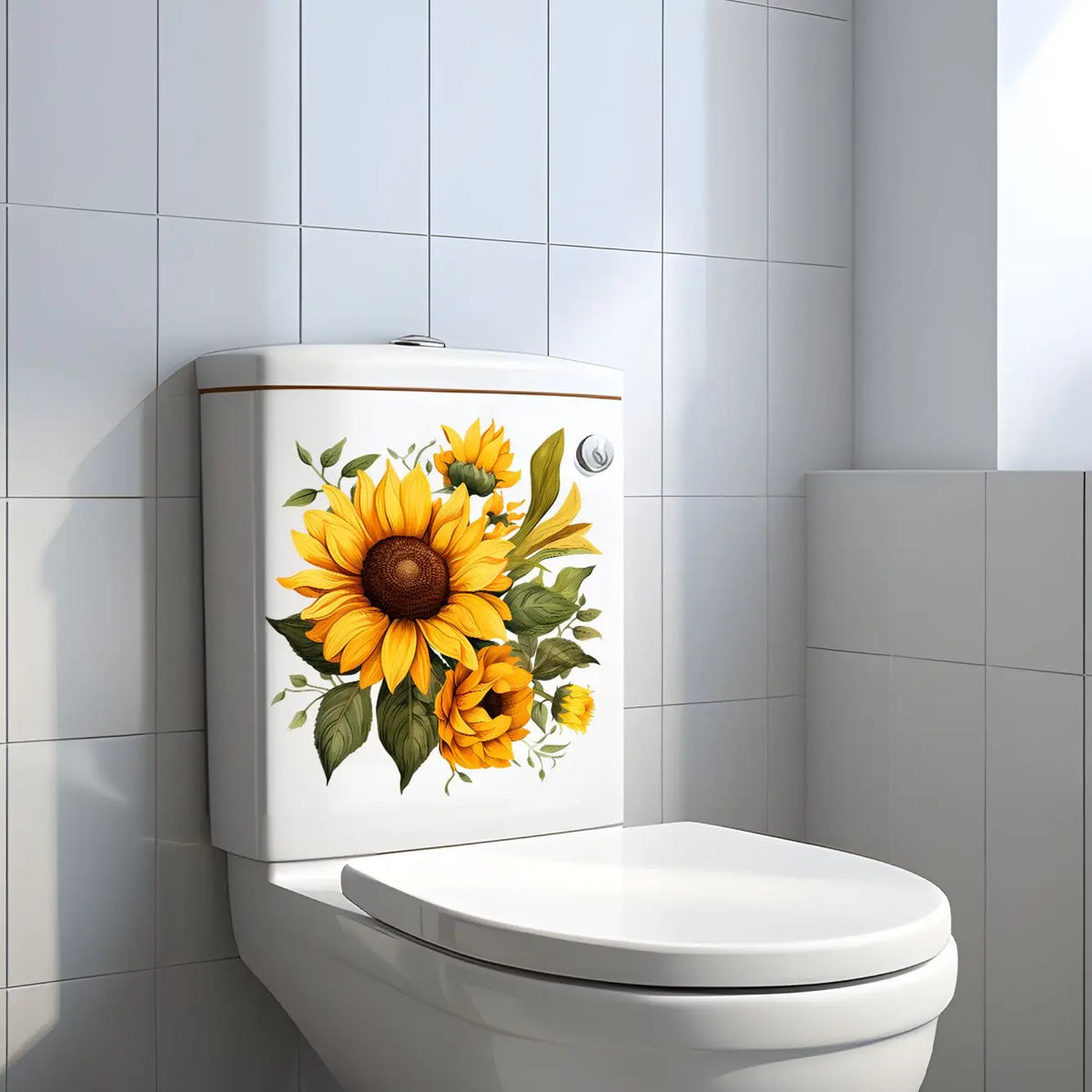 stickers decoratifs fleurs tournesols feuilles art floral stickers toilette stickers murals stickers pvc stickers