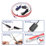 barre lumineuse voiture rouge blanche rayures horizontales adhésif moderne étanche ip66 led clignotante 12v