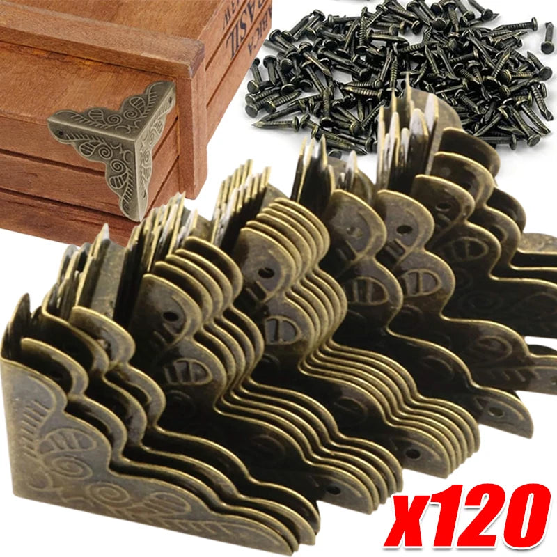 cornières protection d'angle bronze ornements floraux vintage set 120 pièces travaux bois