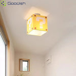lampe moderne jaune question mark points rouges cuisine chambre enfants