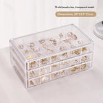 boîte rangement bijoux transparente moderne poignées 72 grilles grandes capacités
