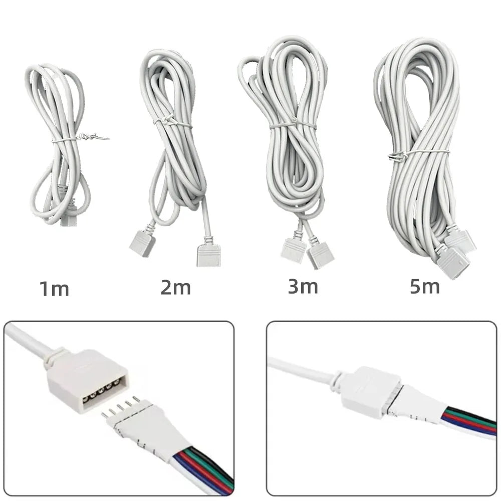 câble extension led blanc pin adaptateur connecteur rgb rgbw cct moderne
