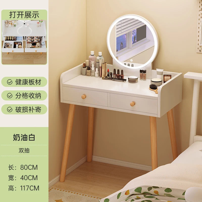 maquillage blanc moderne tiroirs chaise miroir lampe cosmétiques