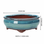 cache pot céramique effet craquelé moderne bleu rose brillant intérieur fleur decoration jardinière
