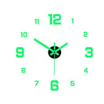 horloge murale moderne stickers numérotés 3d vert fluo noir doré minimaliste salon