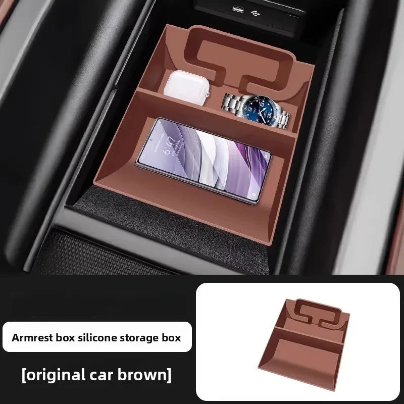 organisateur rangement voiture beige compartiments lumière texture micro perforée contemporain adhésif poignée