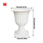 vases decoratifs fleurs artificielles classique blanc motifs sculptes différentes tailles
