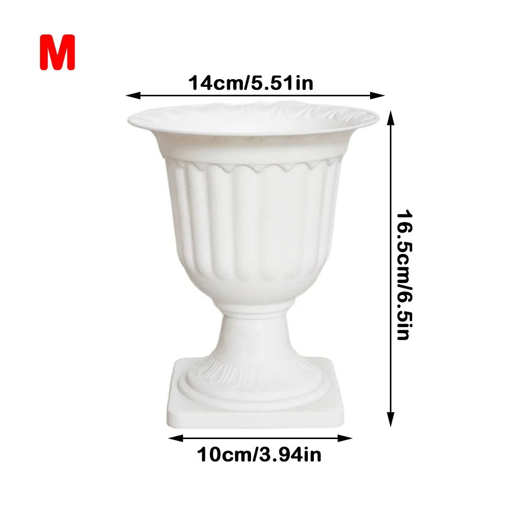 vases decoratifs fleurs artificielles classique blanc motifs sculptes différentes tailles