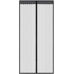 rideau magnétique noir transparent maille fine porte clips dorés facile moderne