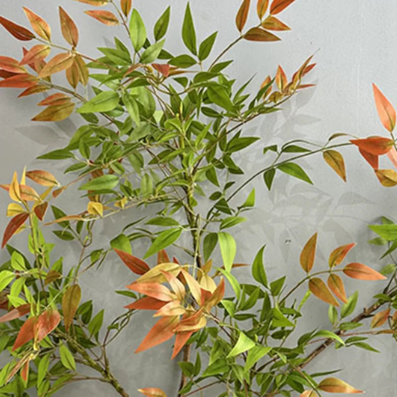 décoration extérieure plante artificielle branchettes feuilles vertes naturelles balcon jardin 113cm