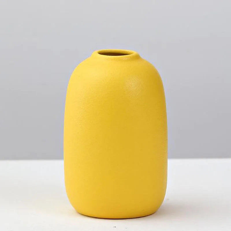 vase moderne céramique jaune sans plante décoration salon hydroponique pot fleur table