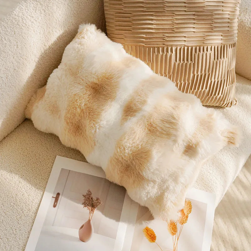 coussins patchwork marron beige motifs géométriques imprimé léopard contemporain polyester coton respectueux environnement non