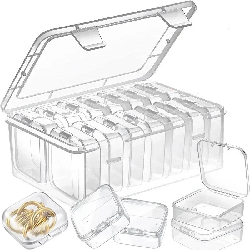 boîtes rangement bijoux transparentes plastique modernes clips bracelets colliers puff pièces pratique