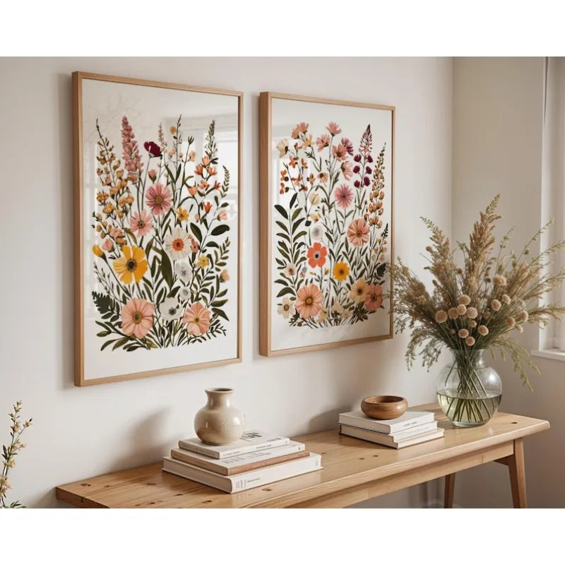 affiches murales toile fleurées modernes sans cadre 30x40cm 40x60cm combinaison floral détaillé minimaliste