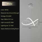 suspension lumineuse moderne pendentif noir blanc anneaux entrelacés fer silicège opaques 50 60cm led
