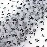 tissu blanc notes musicales semi transparent brocart polyester occasion bricolage moderne graphique