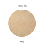 lot sets table ronds coton tressé vert gris beige motif spirale