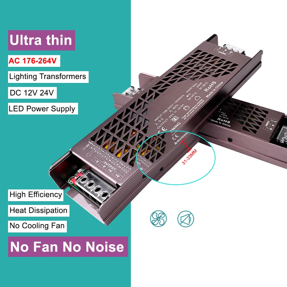transformateur d'éclairage led 12v 24v 60w 100w 150w 200w 300w 400w marron nid d'abeille