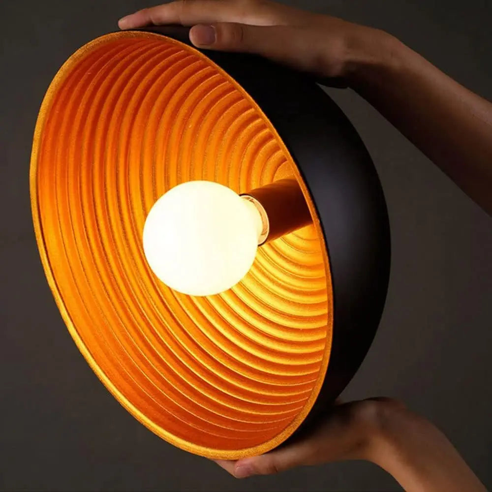 Suspension lumineuse moderne noir or ampoule e27 câble suspendu chambre salon ronde lisse