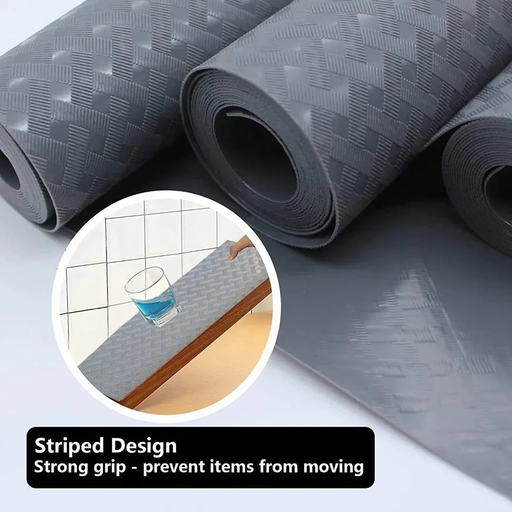 tapis antidérapant silicone gris texturé protection table étagères tiroirs rangement moderne utilitaire