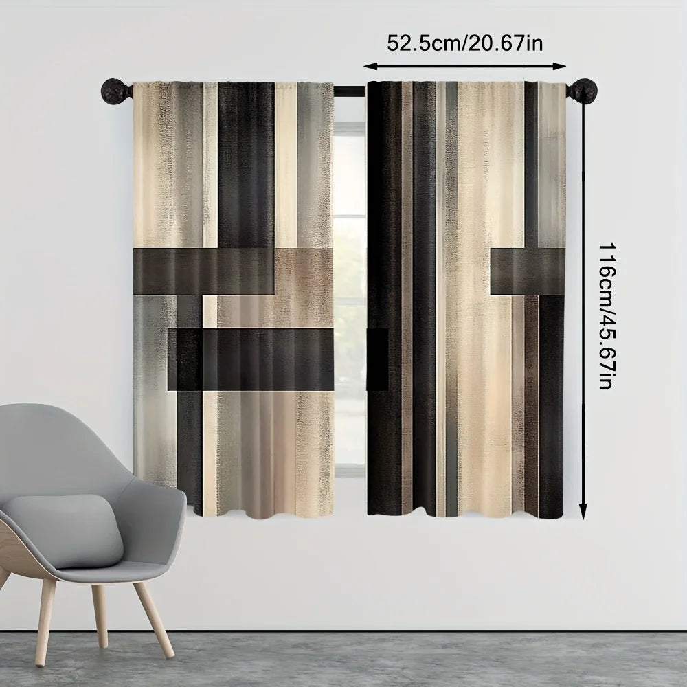 rideau tubulaire moderne pièces polyester opaque motif géométrique gris fenêtre chambre bureauhôtel