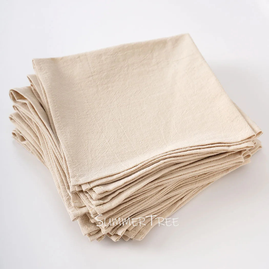 serviettes coton beige clair classiques 40x40cm réutilisables maison mariage party