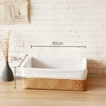 paniers paille naturels panier couvercle poignées métalliques boho chic rustique salon