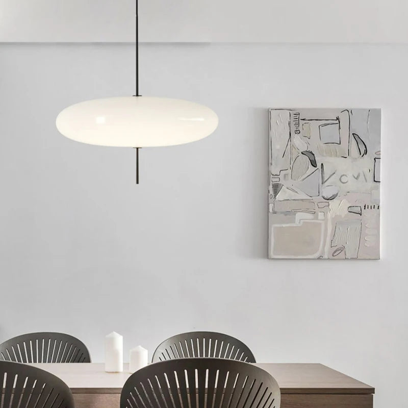 suspension led moderne acrylique blanc pendentif opaque chambre salon e27 90 260v