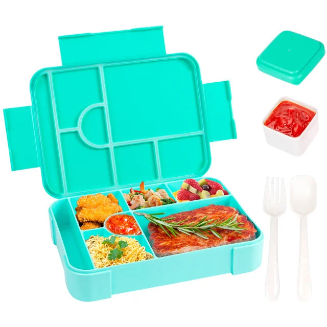 boîte lunch bento rectangulaire compartimentée étanche poignées motifs licornes enfant