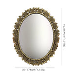 miroir vintage ornements floraux bronze doré accessoire décoration maison poupée métal 39.77mm 46.96mm