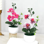 fleurs artificielles orchidées papillon soie blanc rose vert modernes intérieur mariage anniversaire