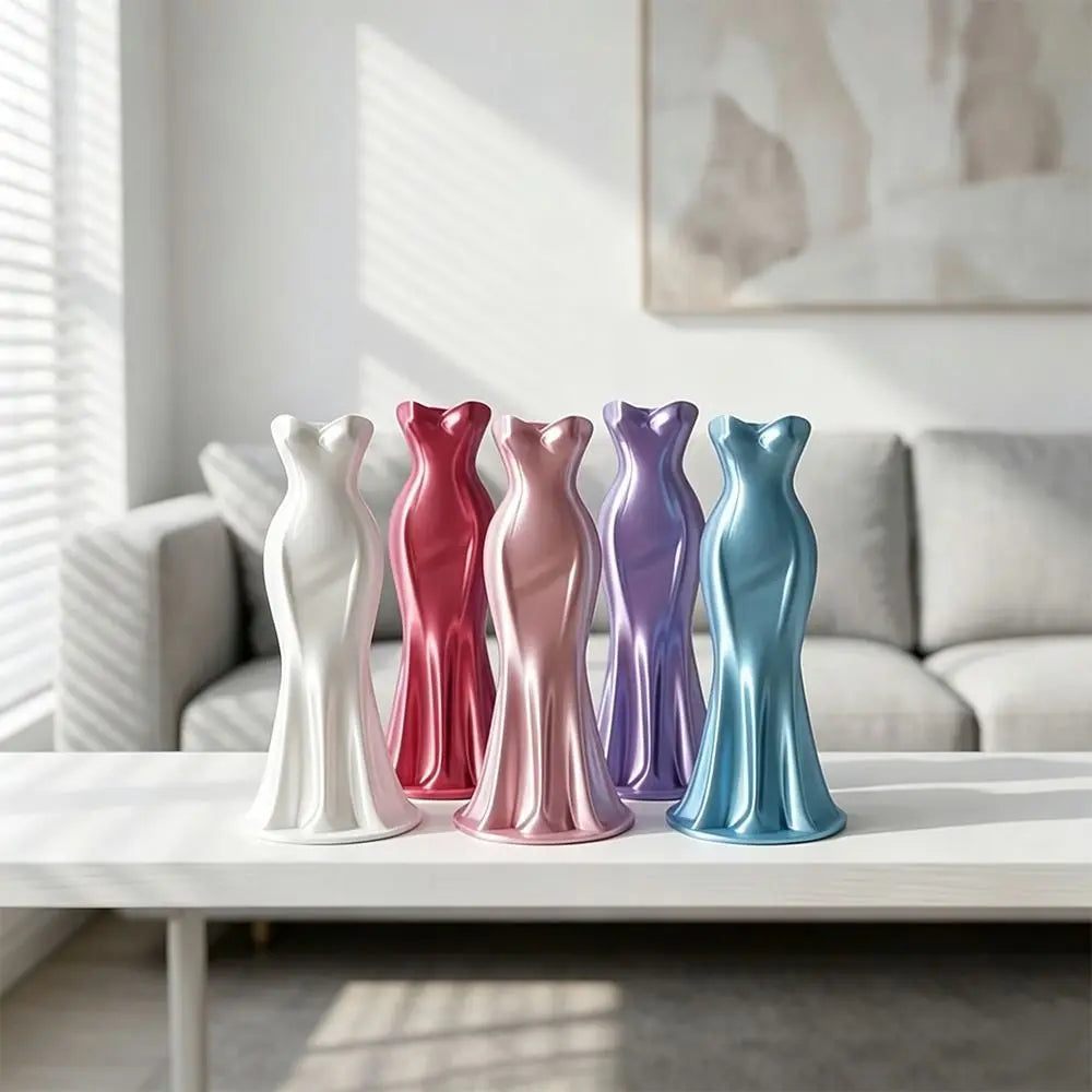 vase contemporain forme robe couleur blanc rose violet bleu rouge minimaliste élégant 19cm