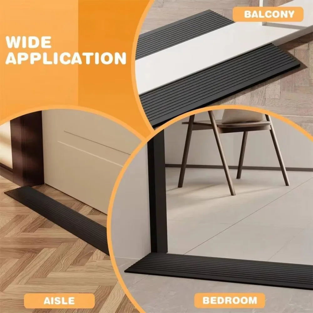 tapis seuil porte adhésif noir rayures horizontales moderne anti dérapant garage maison entrée