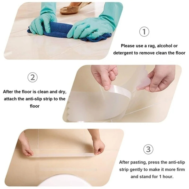 tapis antidérapant moderne blanc motifs ondulés adhésifs salle bain 12 pièces respectueux environnement PVC