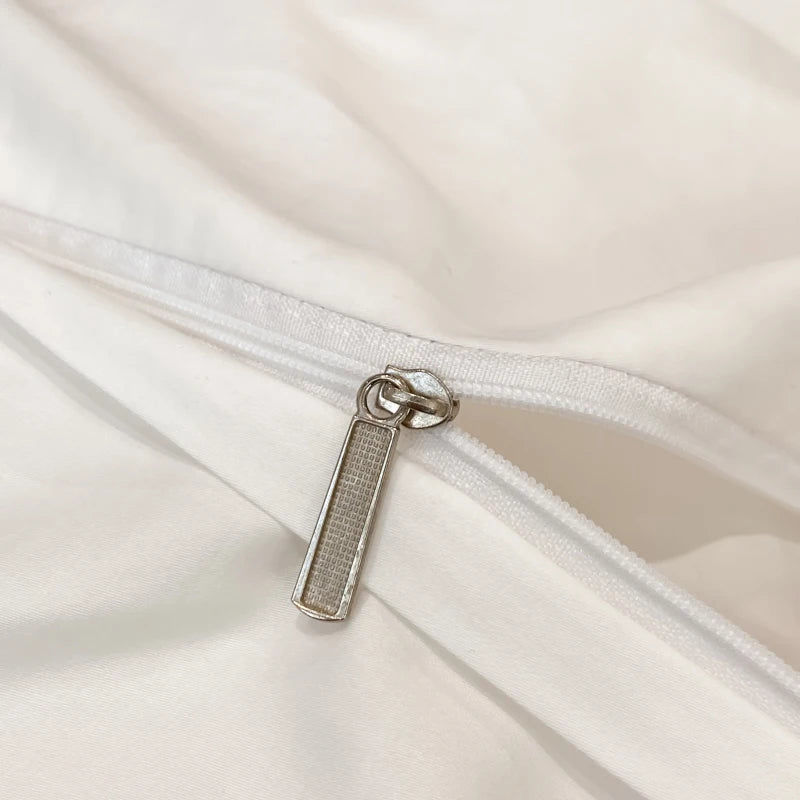 ensemble literie blanc rayures gris moderne zippé king size pièces ultra doux