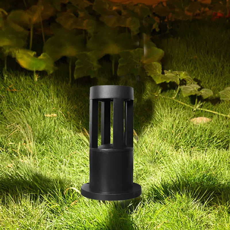 lampe led extérieure étanche moderne noir rayures dorées ip65 waterproof aluminium