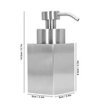 distributeur savon liquide argenté acier inoxydable finition brossée moderne minimaliste salle bains cuisine