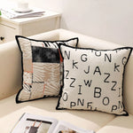 housse coussin moderne nordique motif papillons blanc noir polyester 45x45cm decoration salon